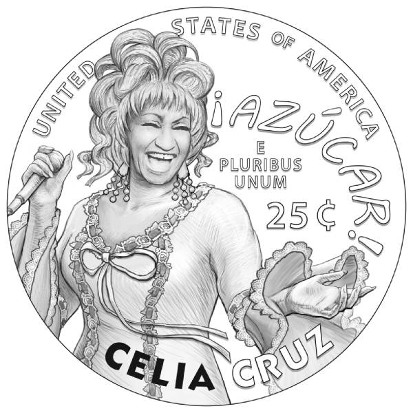 la monedad 25 centavos de celia cruz