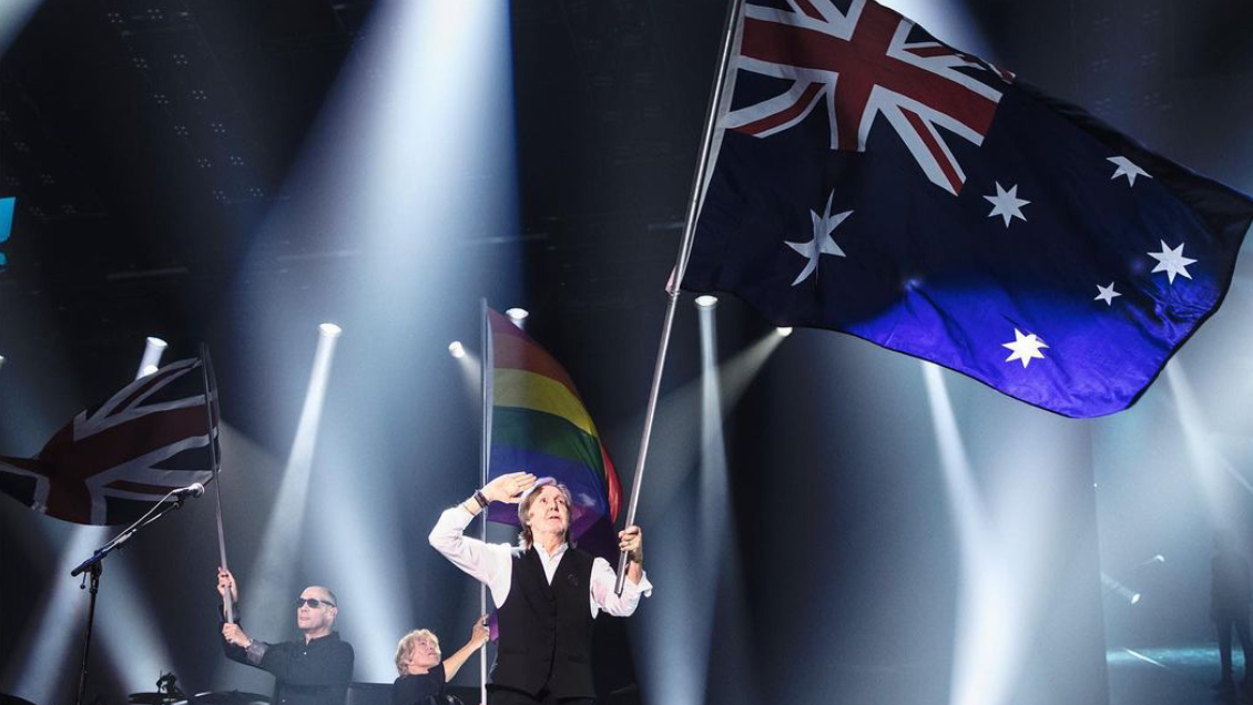 Paul McCartney en su show en Australia en 2023