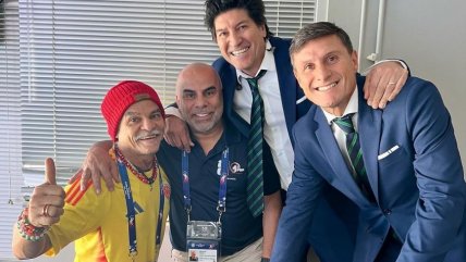   ¡Leyendas! Zamorano compartió con Valderrama, Zanetti y Serna antes del Colombia-Uruguay 